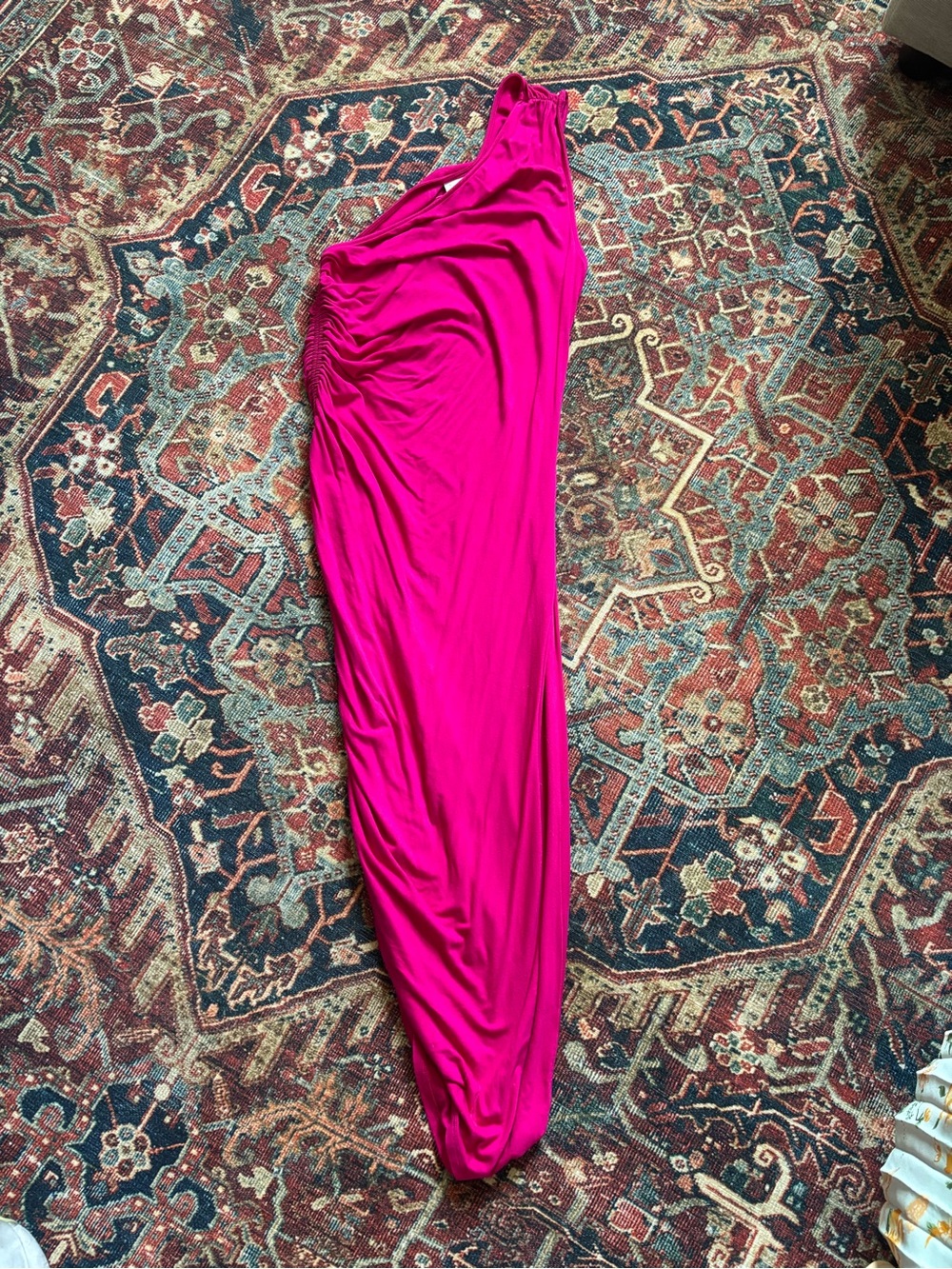 a new day Fuchsia One-Shoulder Midi Dress